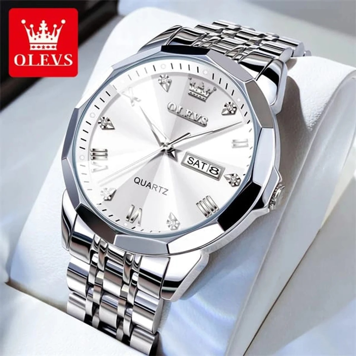 Olevs 9931 New luxury Fashion stainless steel Men Watch (white)
