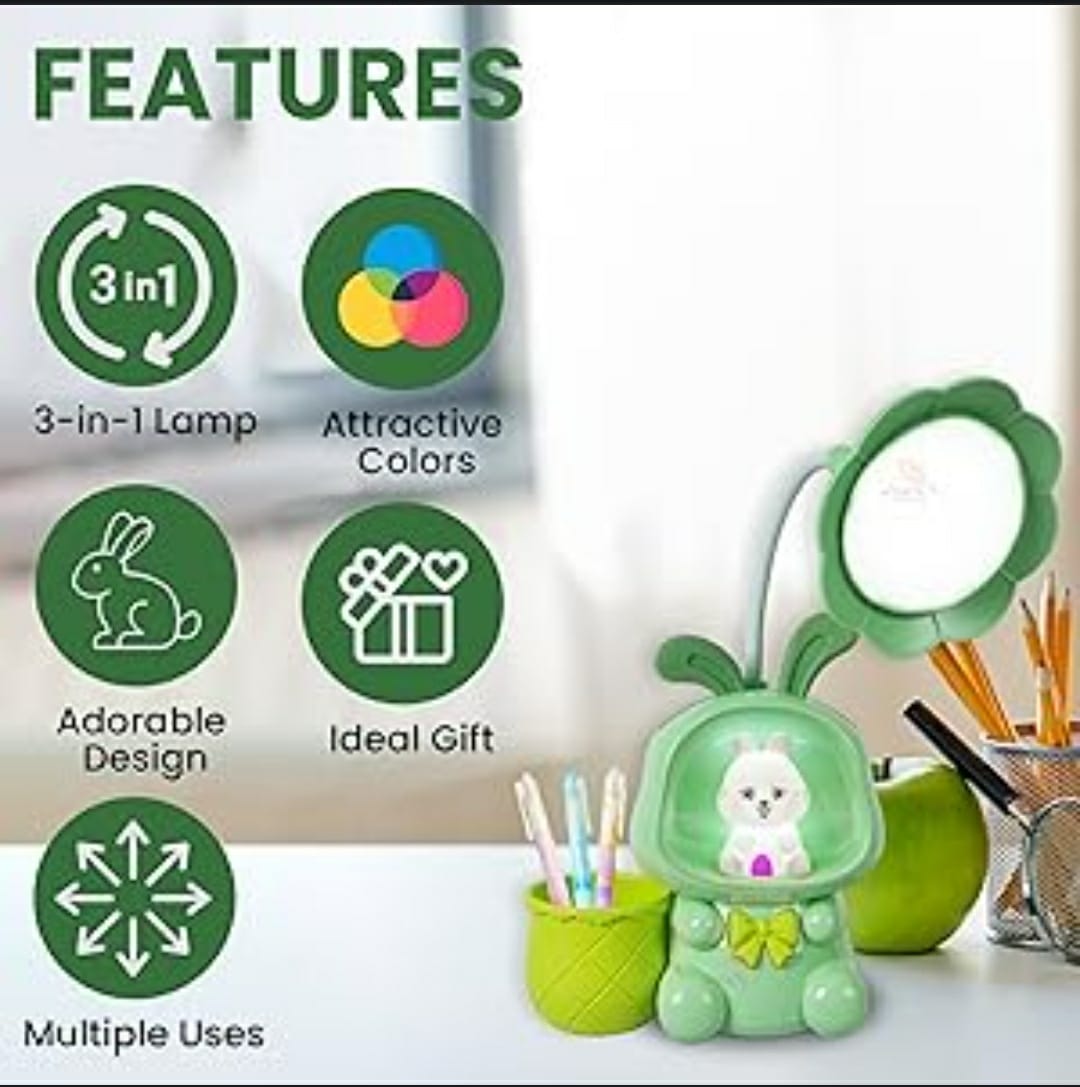 Product details of Cute Desk Lamp with Pen Holder Snail Rechargeable LED Table Lamp for Kids Foldable Reading Desk Light for Bedroom Nursery Study Home-D Shop
