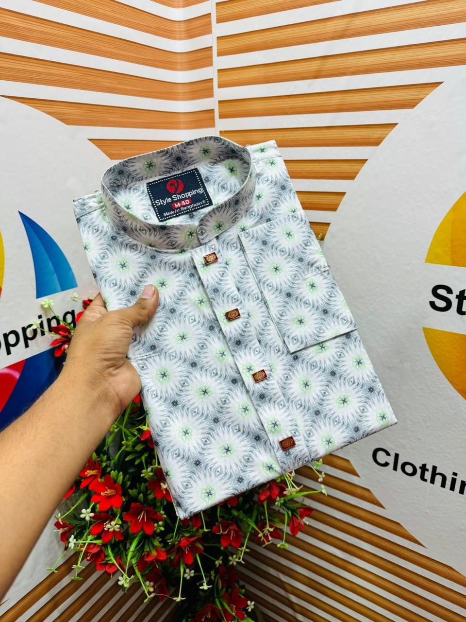 Premium 3D Print Cotton Panjabi 5759