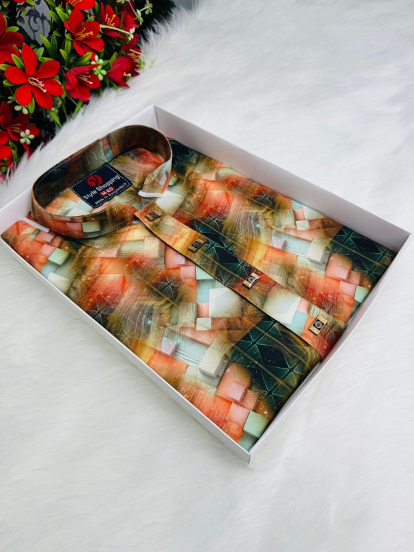Premium Digital Print Cotton Panjabi Code: 5717