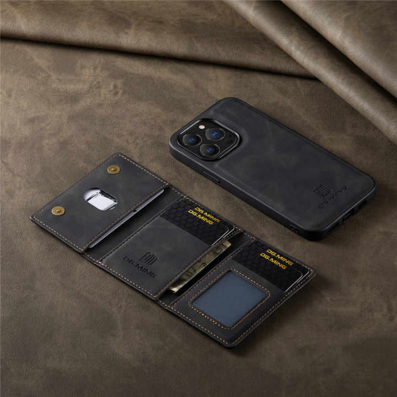 Leather Case for iPhone 15 & 16 Pro Max with Free Card Holder Wallet