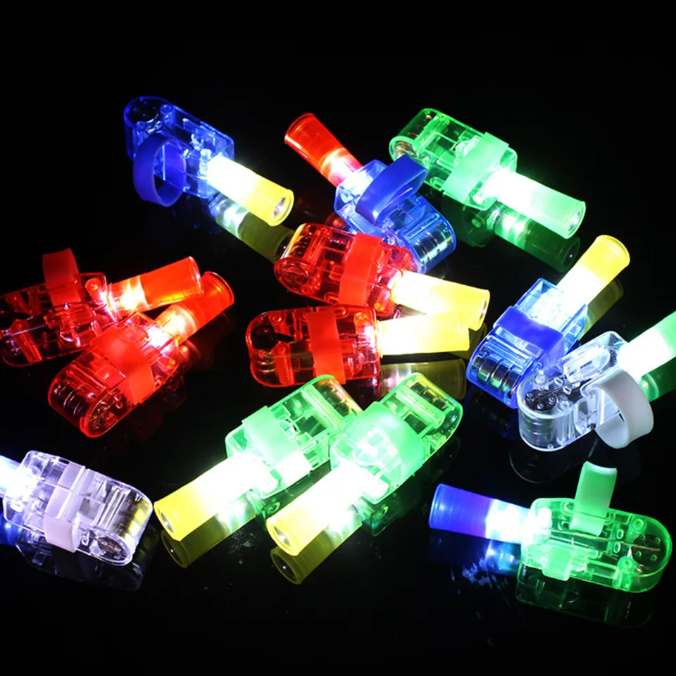 Pack of 05: LED Projection Finger Lights – Bright, Fun & Colorful Party Accessories