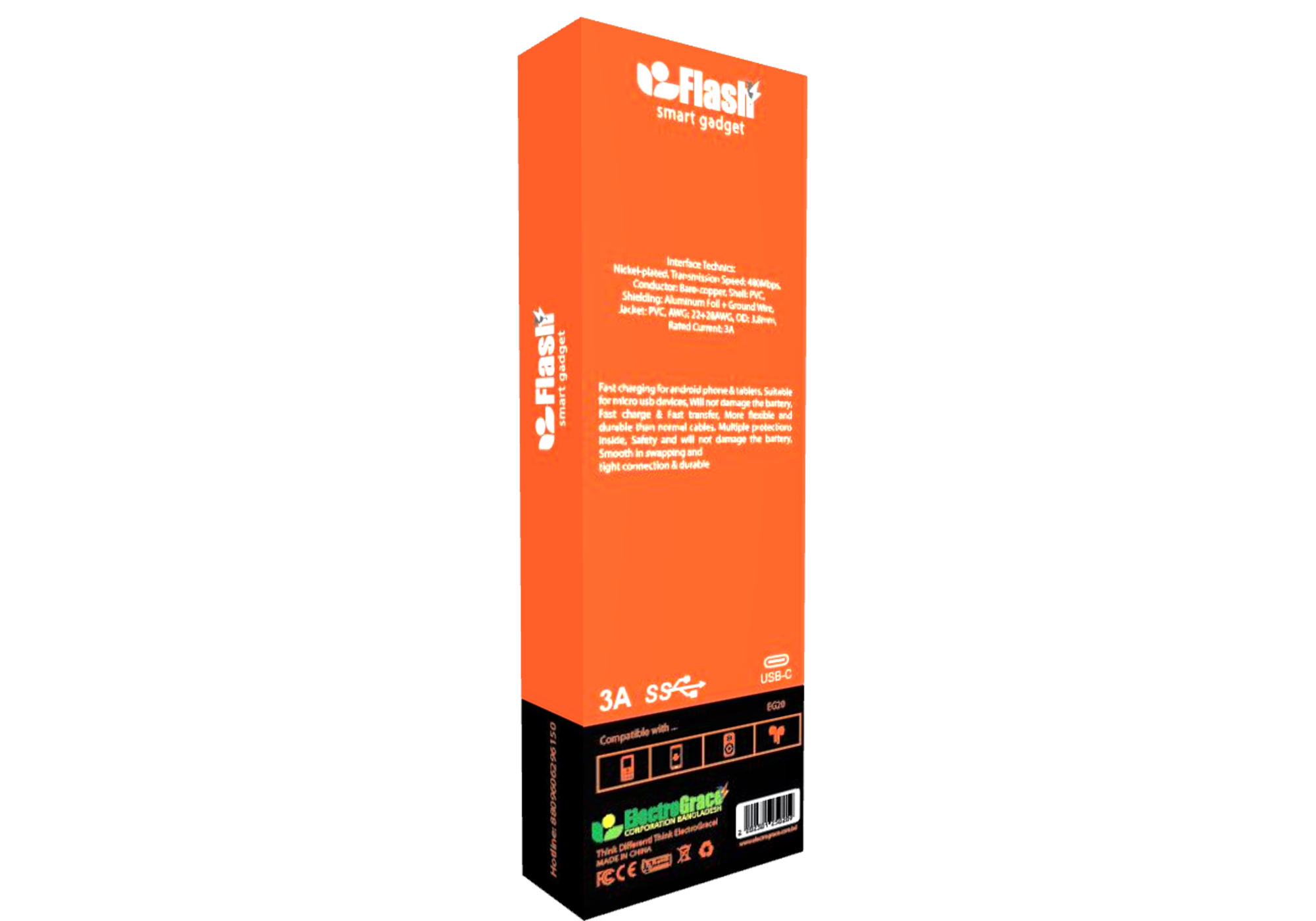 EG20 Flash Agent 47 3A Type-C Data Cable