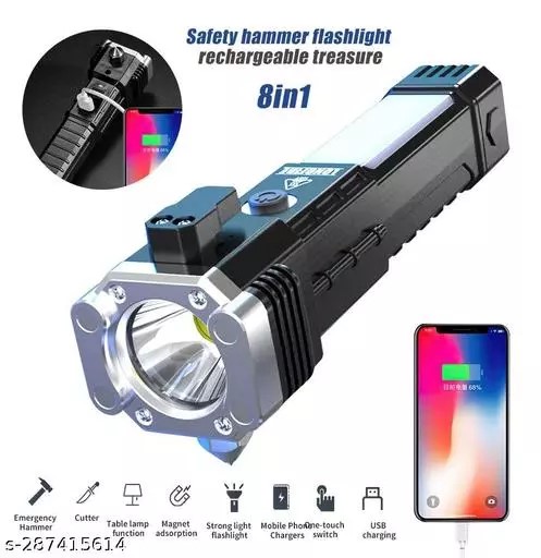 Portable Rechargeable Torch LED Flashlight With Power bank