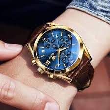 OLEVS 5610 New Luxury Fashion Glass Quartz Analog Men Watch-Water Resistant
