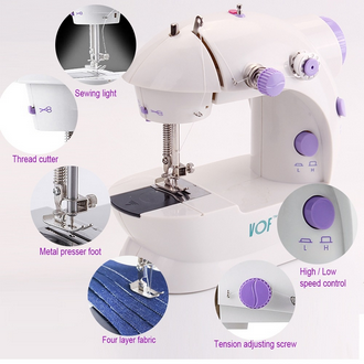 8 in 1 Mini Sewing Machine – Dual Speed Portable Mini Electric Pedal Double