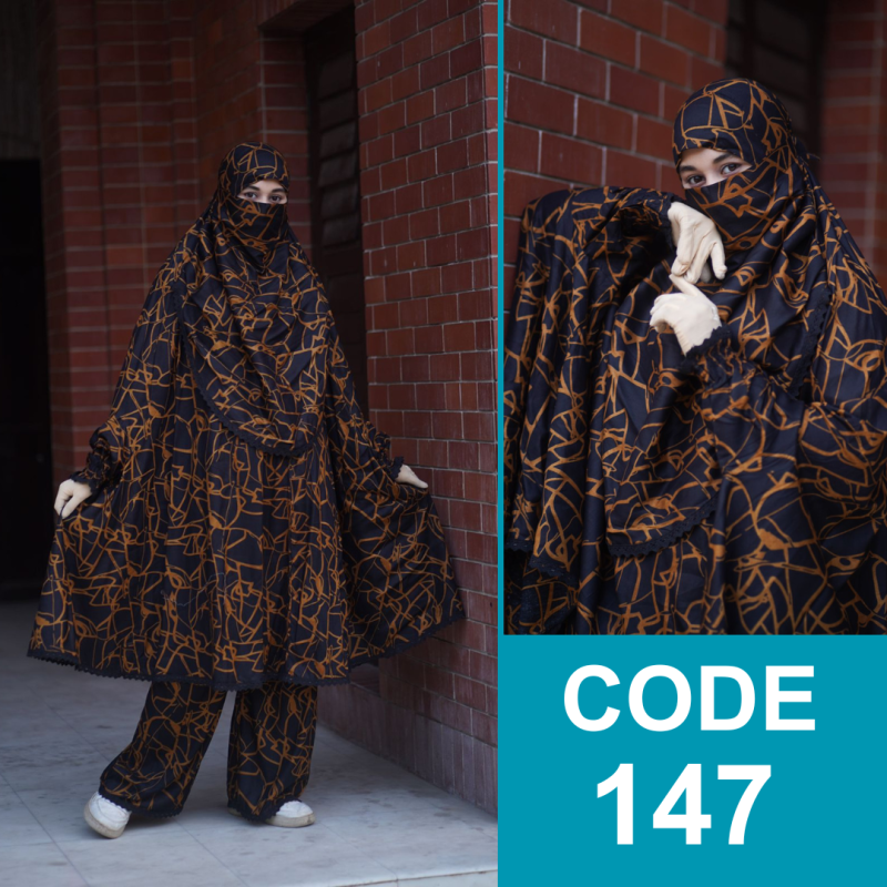 Elegant Palazzo long Khimar Set code:hknm
