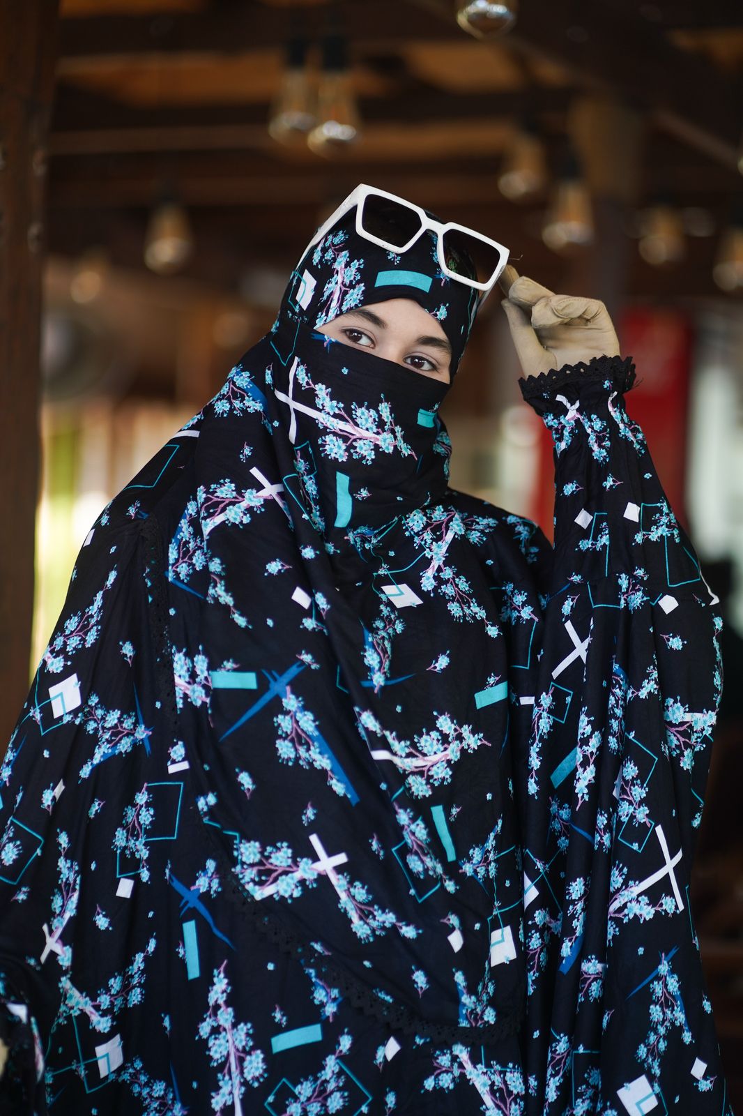 Elegant Palazzo long Khimar Set code:hkau