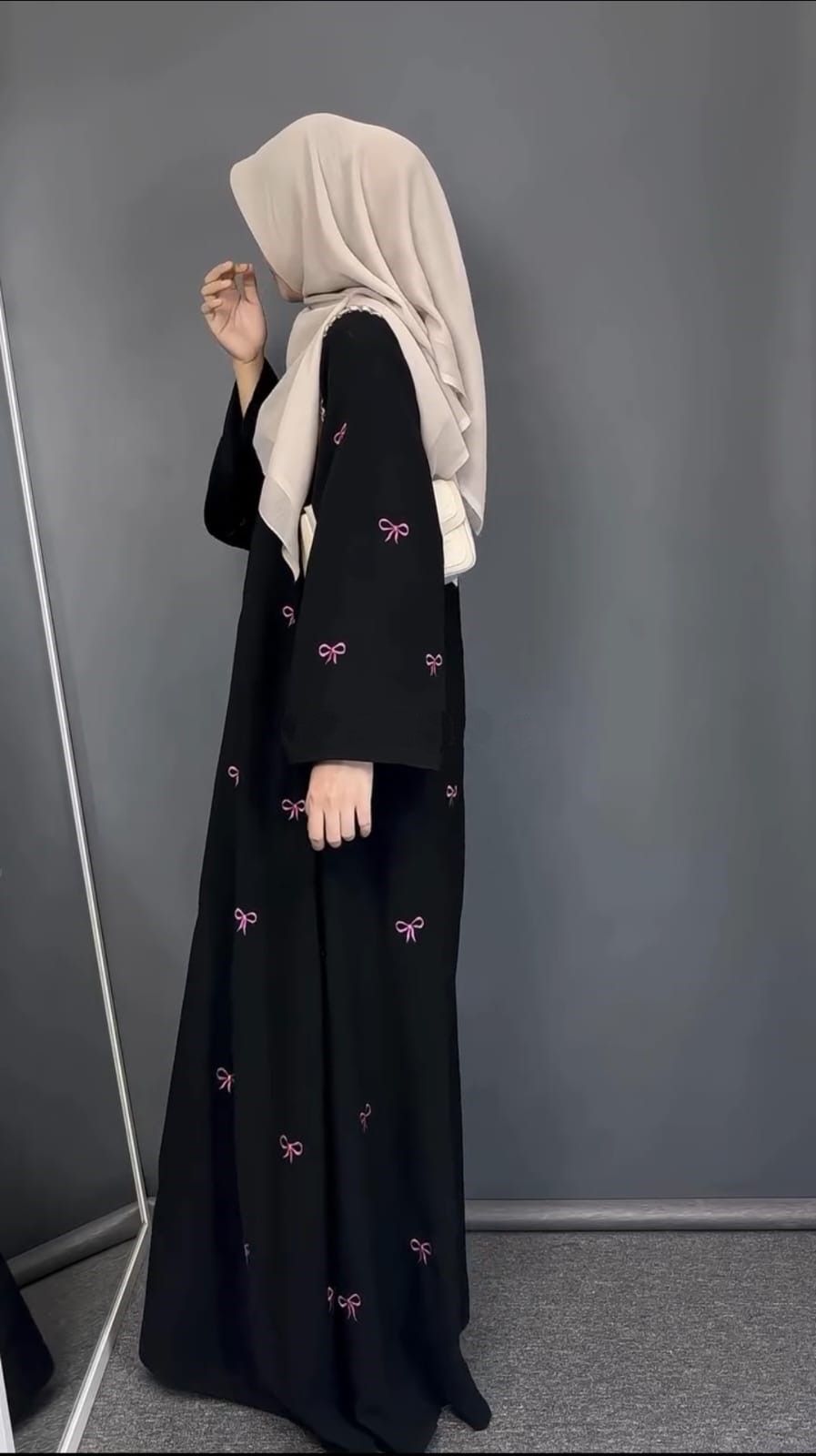 ওয়ান পার্ট বোরকা কালো কালার হিজাব code:huai