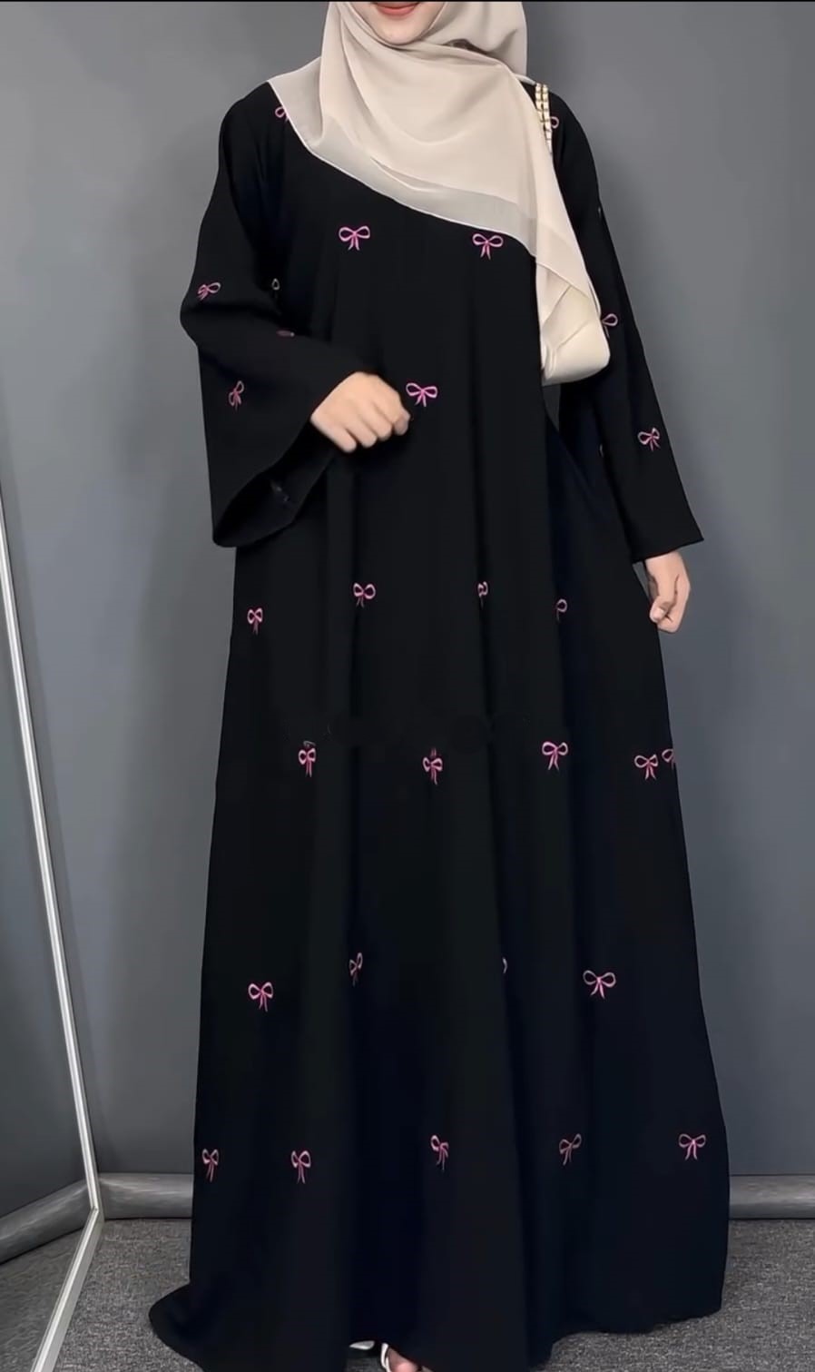 ওয়ান পার্ট বোরকা কালো কালার হিজাব code:huai
