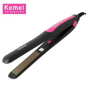 Kemei Km-328 Professional Hair Straightener – Black and Pink