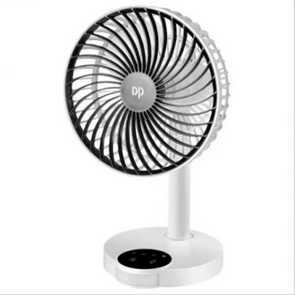 DP 7626 (RECHARGEABLE PORTABLE USB FAN with led light) 4000mah 15 hours long battery backup