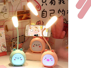 Rehenbsem Cute Bunny Desk Lamp, Portable LED Desk Lamps with Night Light,Rabbit Foldable USB Rechargeable Reading Light for Children Boys Girls Study : 5254