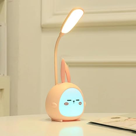 Rehenbsem Cute Bunny Desk Lamp, Portable LED Desk Lamps with Night Light,Rabbit Foldable USB Rechargeable Reading Light for Children Boys Girls Study : 5254