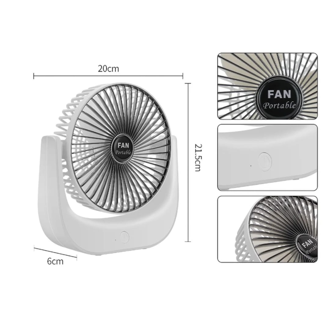 Desktop Mini Fan, Wide Angle Portable Rechargeable Desk Fan : 4360