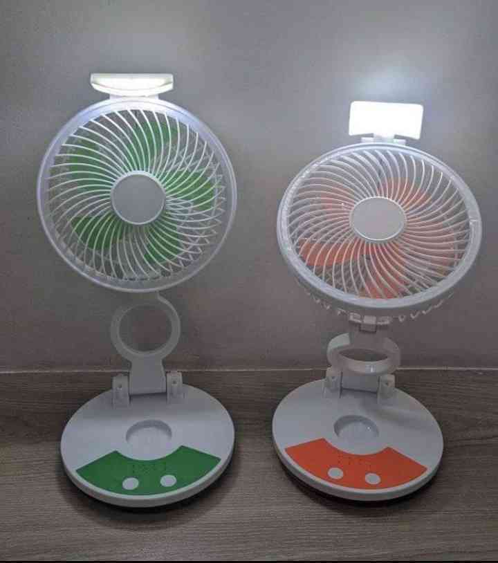 ⚡ Portable folding fan (ZT-329)রিচার্জ্যাবল ফোল্ডিং টেবিল ফ্যান উইথ লাইট