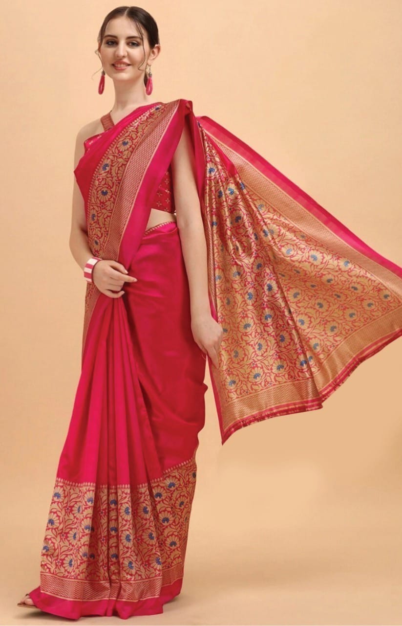 প্রিন্টেড সিল্ক শাড়ি (ব্লাউজ পিস সহ)