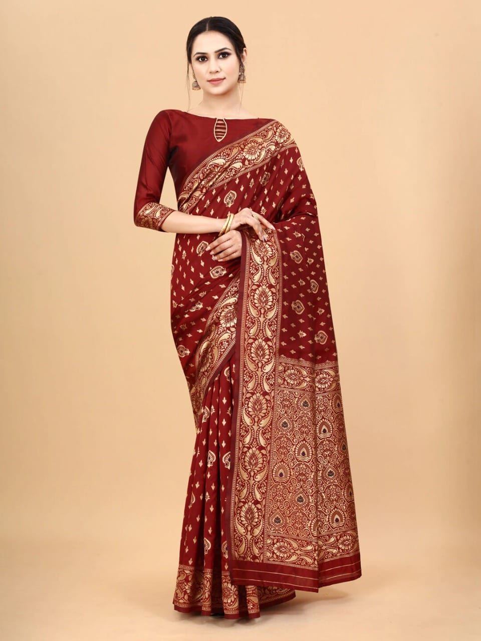 প্রিন্টেড সিল্ক শাড়ি (ব্লাউজ পিস সহ)