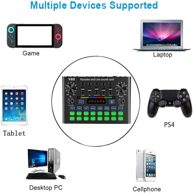 V8S Live Sound Card For Studio Recording
