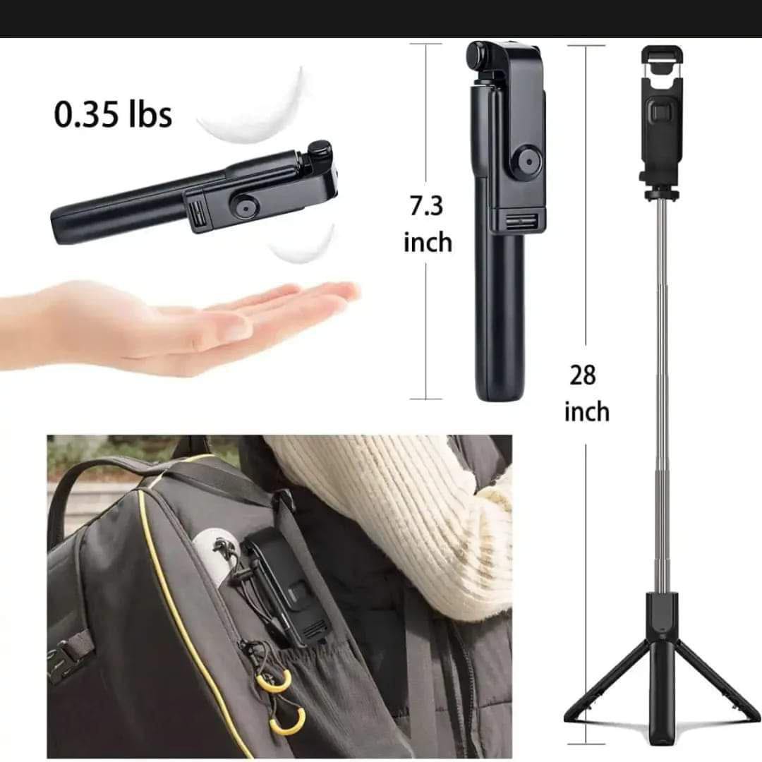R1S Remote Control Selfie Stick With LED Light