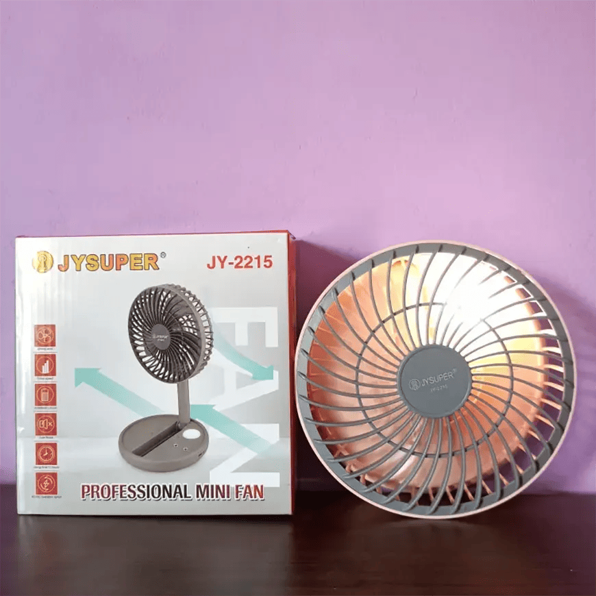 JY-2215 JYSUPER Professional Rechargeable Fan With LED Light