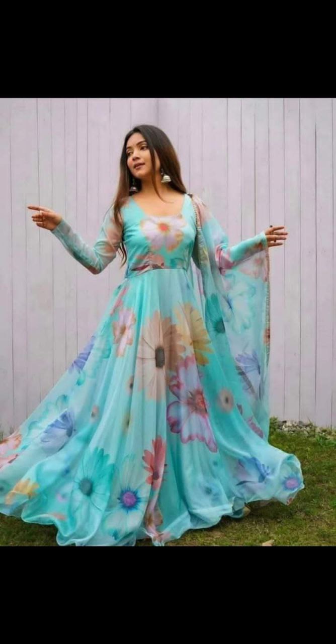 ?রেডিমেড জর্জেট গাউন থ্রি পিস।?