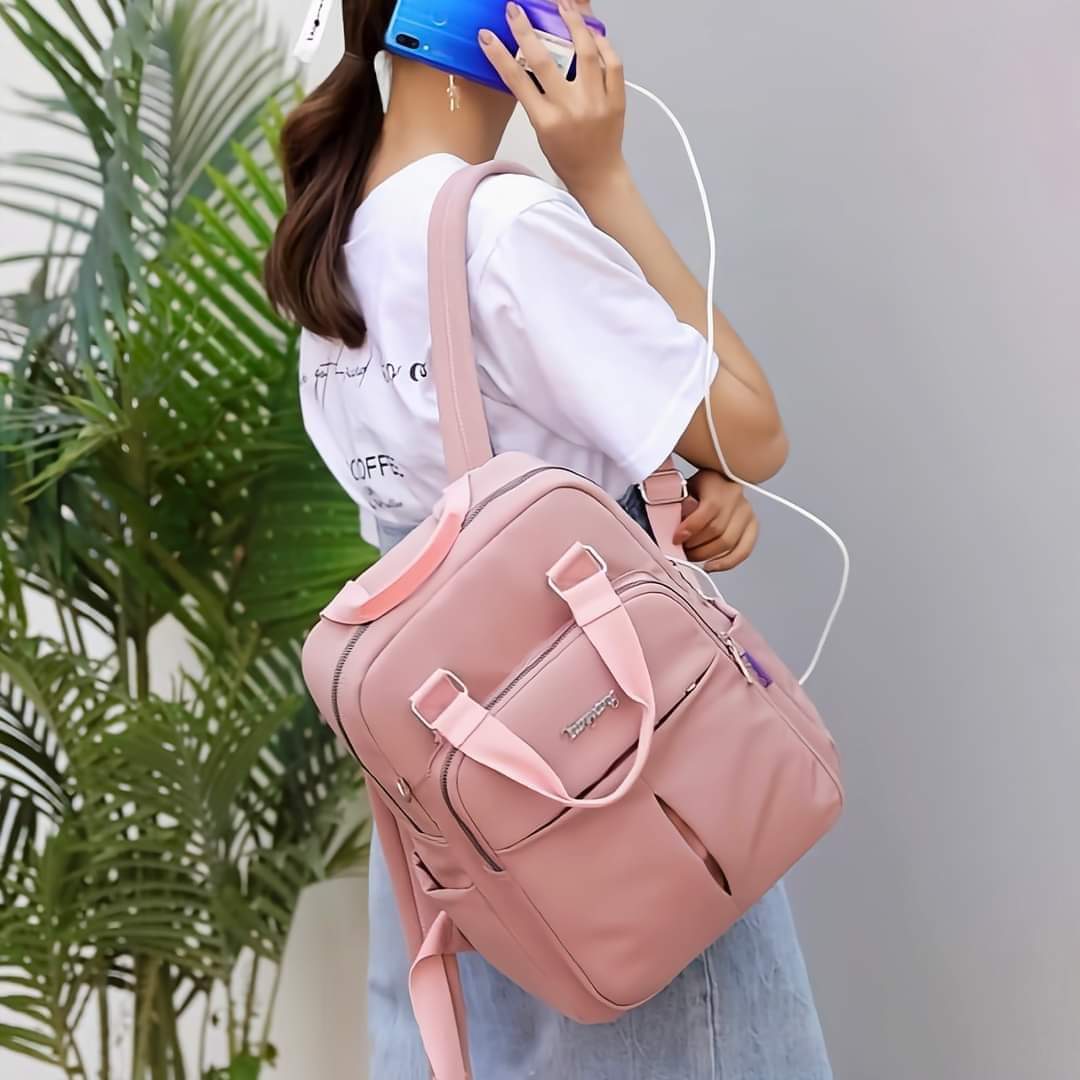 New leisure nylon ladies CHINA Bagpack (Pink) Code : 7242