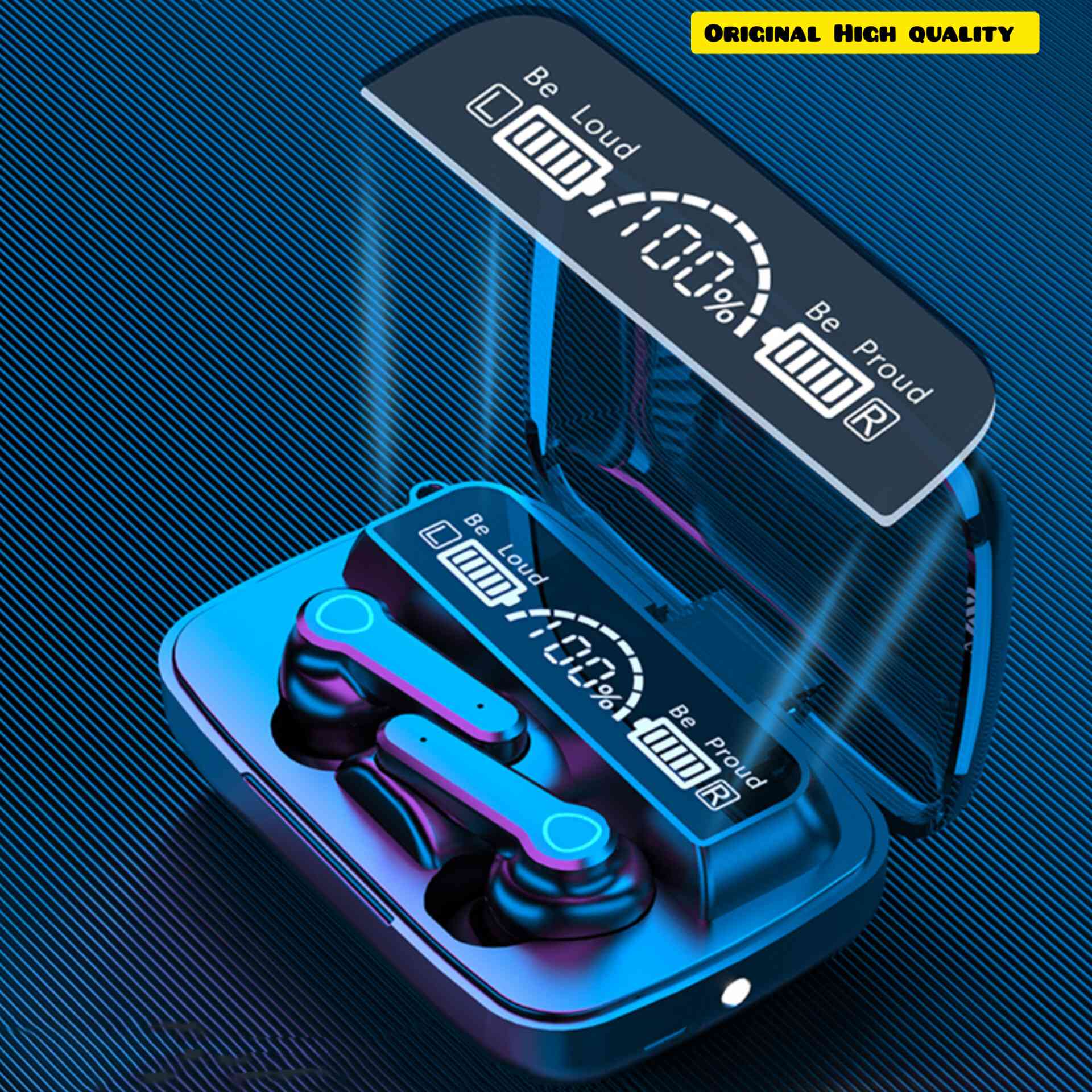 Orginal High Quality M19 TWS Wireless Bluetooth 5.1 Headphones Stereo Earbuds Touch Control Waterproof Earphones 2000mAh Charging Box Gaming Headset