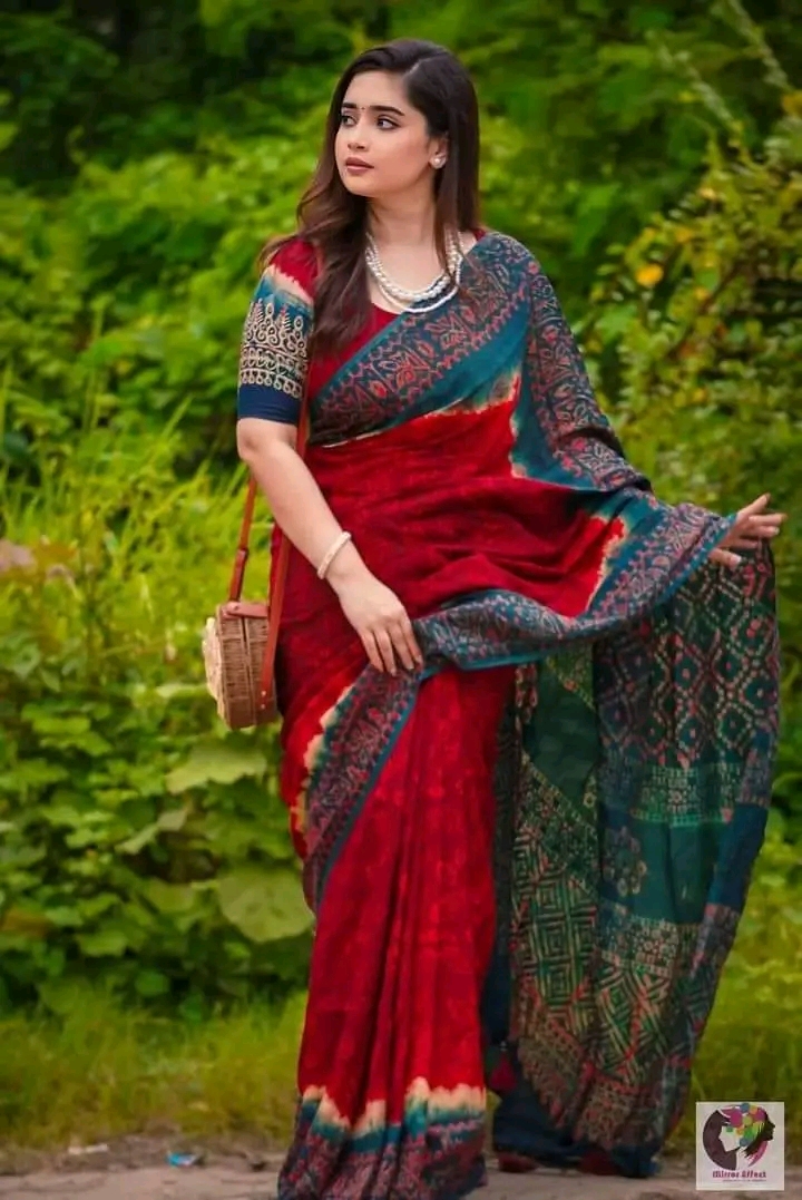 batik silk print saree