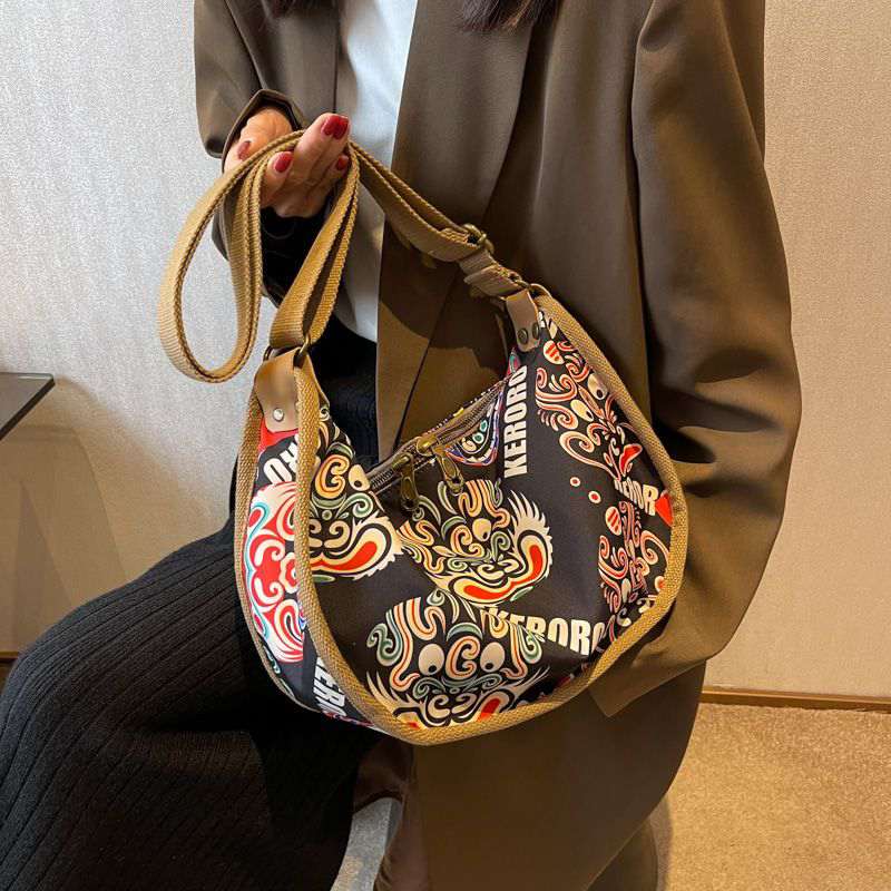 Messenger Shoulder Tide Bag ( black brown color ) Code : 9119