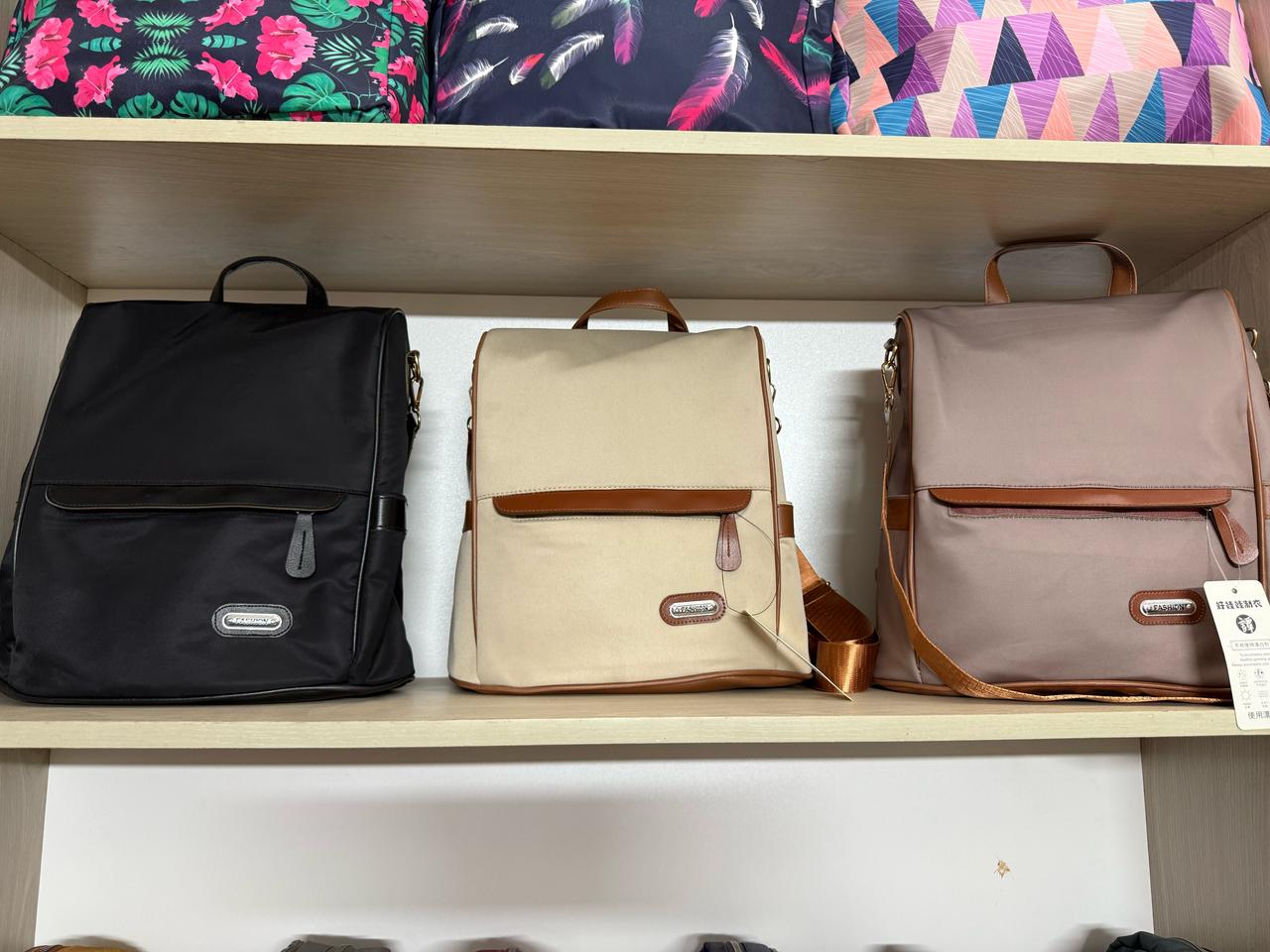 New Design Women Backpack Nylon Waterproof Anti-Theft Travel Bagpack(Coffee) Code : 8312