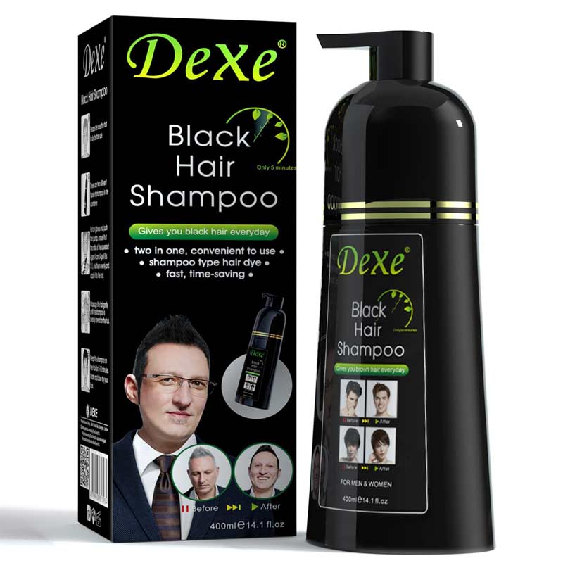 Dexe Black Hair Color Pump Dye Shampoo 200 ml. U K Code : 3260