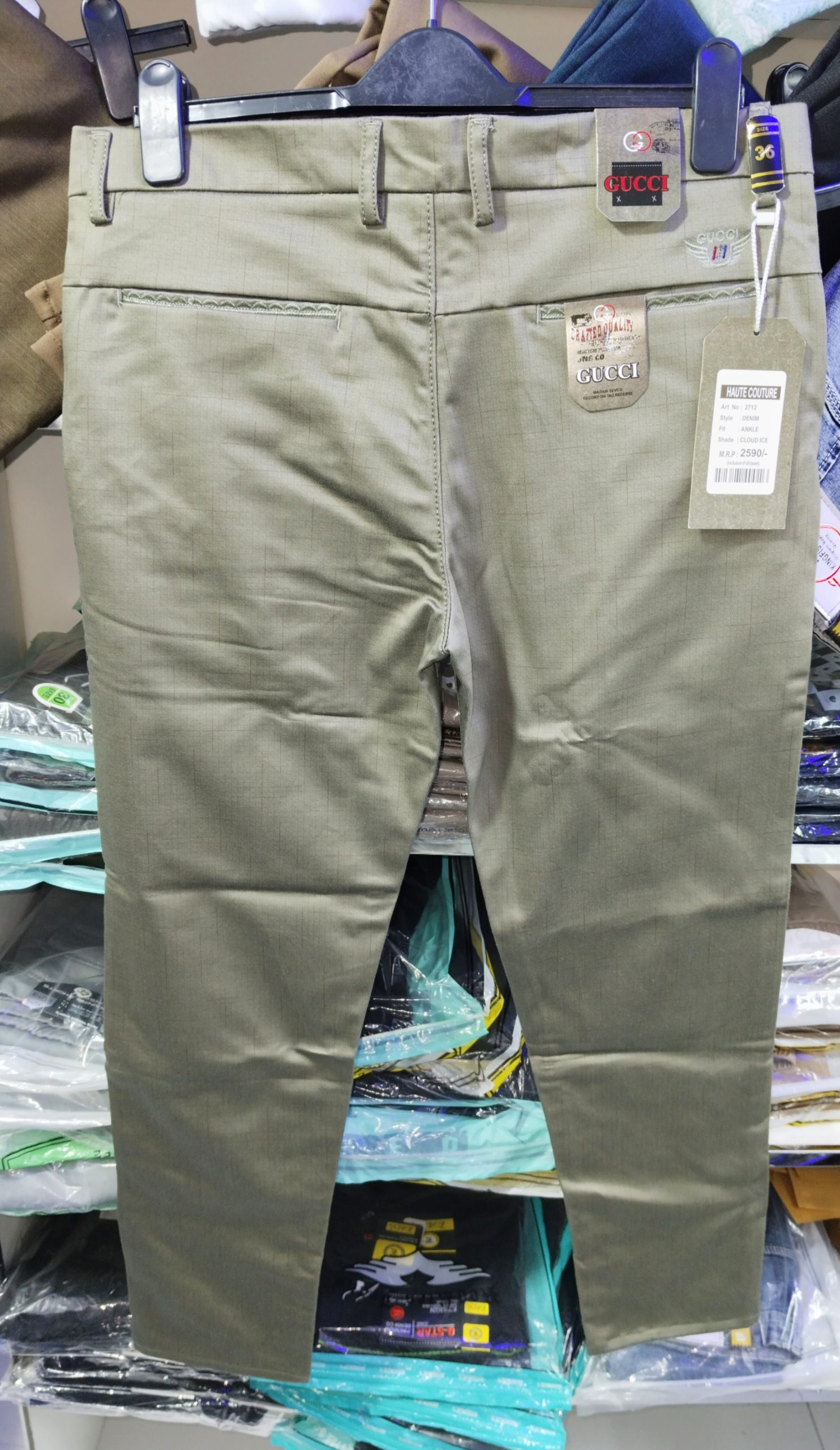 100%Original Gucci Classic Premium Quality Exclusive Brand China Dubi Gabardine Pant For Men’s Collection.(Formal)