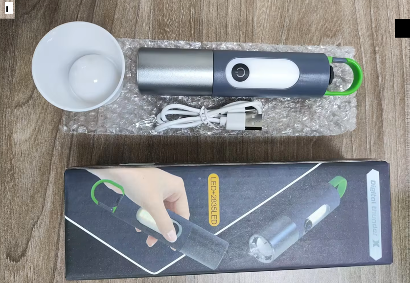 Rechargeable LED Flashlight with Lamp Cover | USB Charging Torch | Portable Emergency Light Torch with Lamp Cover | Digital Thunder X Portable & Compact Light