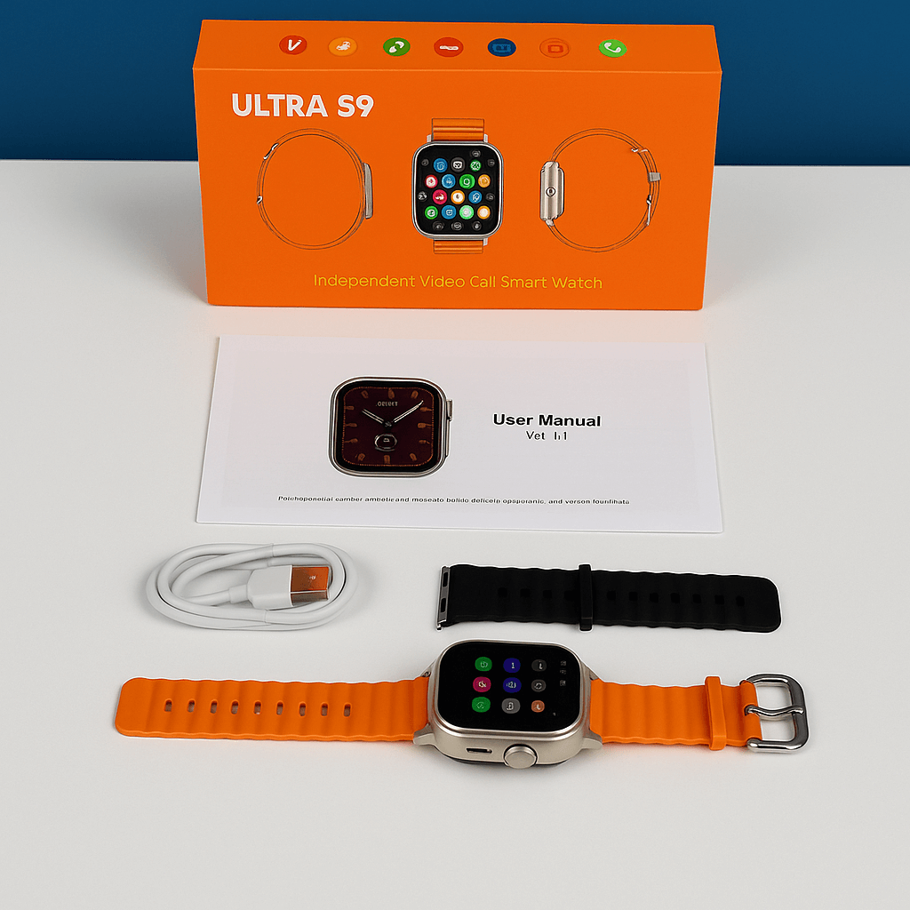 Ultra S9 5G Android Smartwatch 8GB Ram+128GB Rom With Dual Camera Fitness & Smart Features Sim Supported Watch