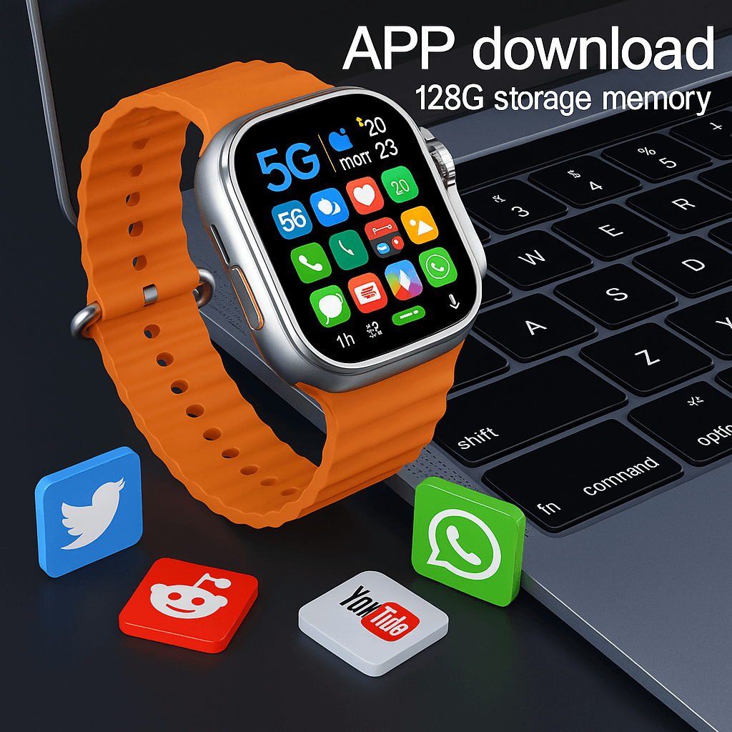 Ultra S9 5G Android Smartwatch 8GB Ram+128GB Rom With Dual Camera Fitness & Smart Features Sim Supported Watch