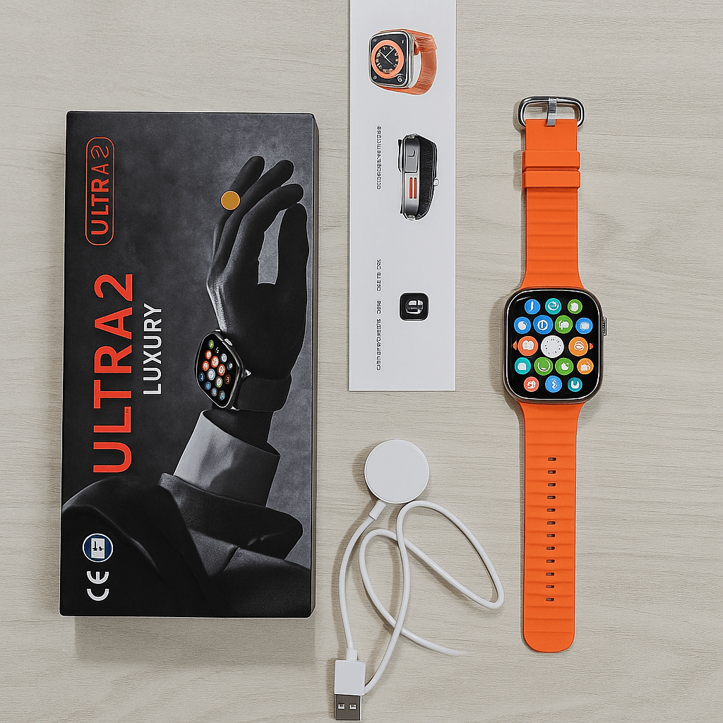 T10 Ultra 2 Premium Smart Watch Ultra Series 2.19” Big Infinite Display 49mm Stylish Aluminum & Ceramic Case Bluetooth Calling Wireless Charging Fitness & Health Tracking via Hiwatch Pro & ZT Fit Apps