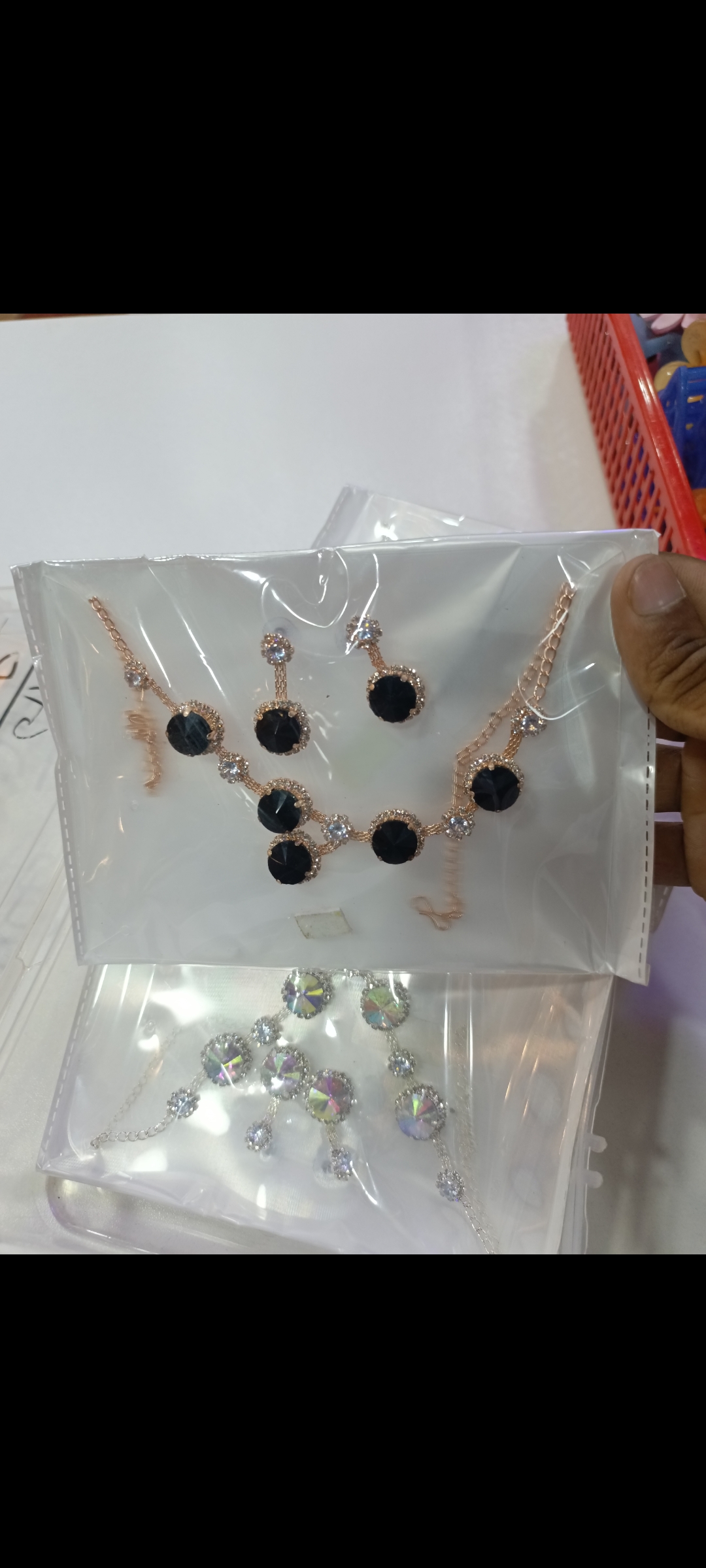 Luxury Crystal Stone Necklace & Earring Set for Women – Elegant Jewelry Collection (Multiple Colors Available)