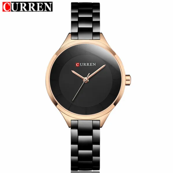 Curren C9015L Stainless Steel Analog Watch for Women – Black