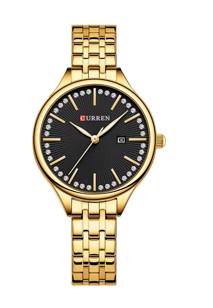 CURREN 9099 Small Dial Simple Stainless Steel Ladies Watch-Gold Black