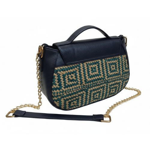 Date Palm Leaf Crafted Genuine Leather Lady’s Bag (Valeria)