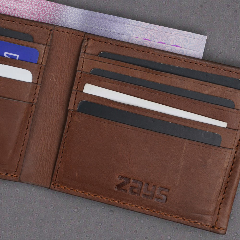 ZAYS Premium Handcrafted Oil Pull Up Leather Slim Bifold Wallet for Unisex - Genuine Cowhide Short Wallet - Super Slim Durable Stylish Everyday Carry - Best Handmade Leather Wallet in Bangladesh - ZSW