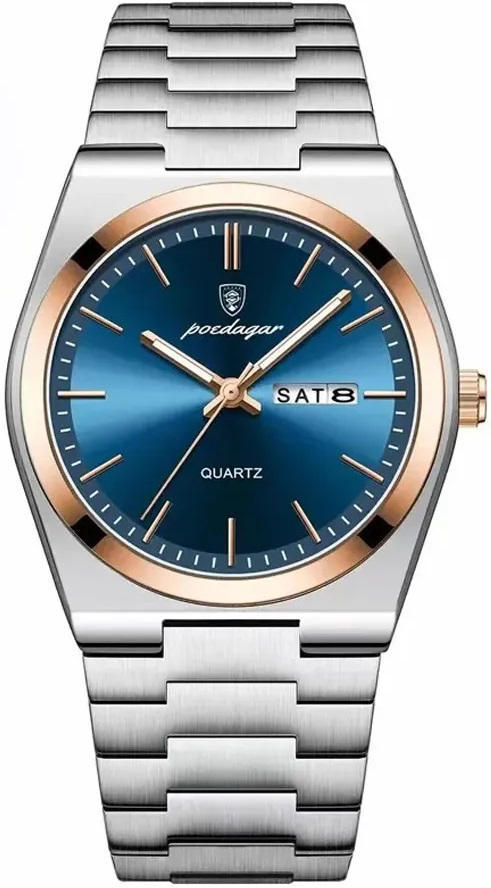 Poedagar 930 Business Luminous Stainless Men’s Watch - Blue Gold