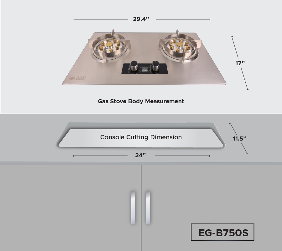 Gazi Smiss Heavy Stainless Steel Gas Stove (EG-750S)