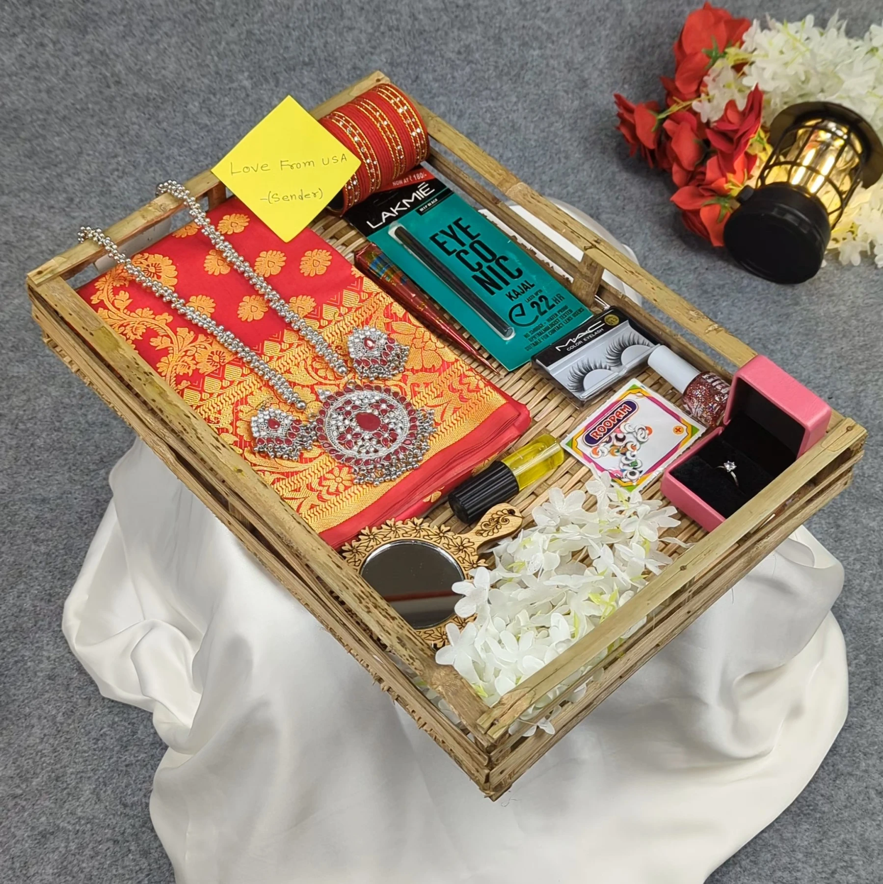 Premium Silk Katan Saree Combo Set - Red