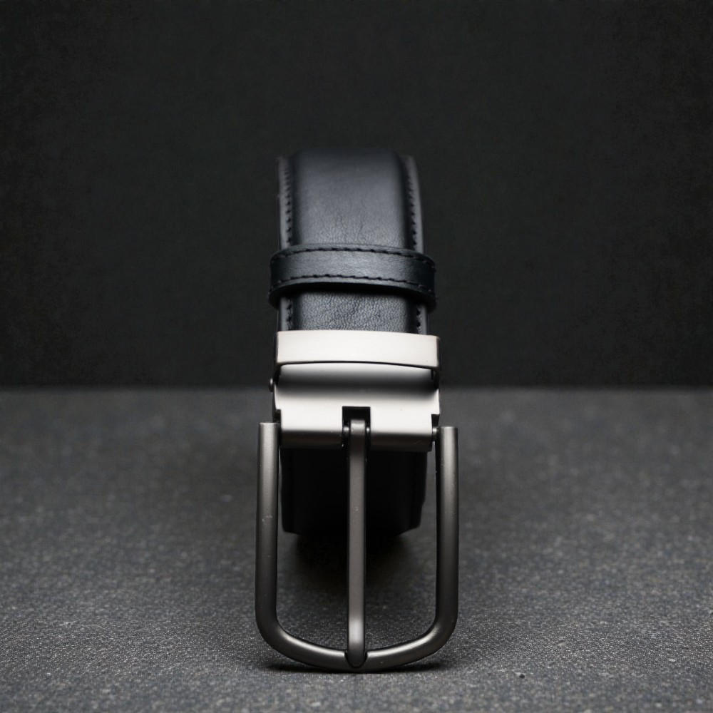 Zays Handcrafted Genuine Leather Belt for Men – Premium Quality, Adjustable, Stylish & Durable (BS103-BC102-Black)