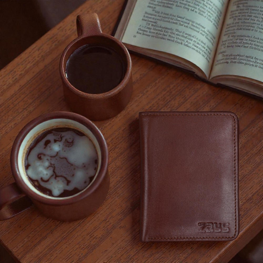 ZAYS Premium Handcrafted Oil Pull Up Leather Slim Bifold Wallet for Unisex - Genuine Eco-Tanned Cowhide - Durable Stylish Everyday Leather Wallet Bangladesh - ZSW132-Red Brown