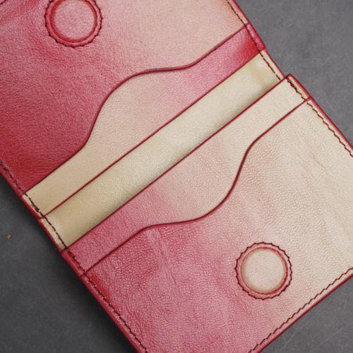Zays Premium Leather Magnetic Card Holder - Slim and Eco-Friendly Mini Wallet for Unisex - Handmade Secure Compact and Stylish Design (ZCW116 Pink Cream Mix)