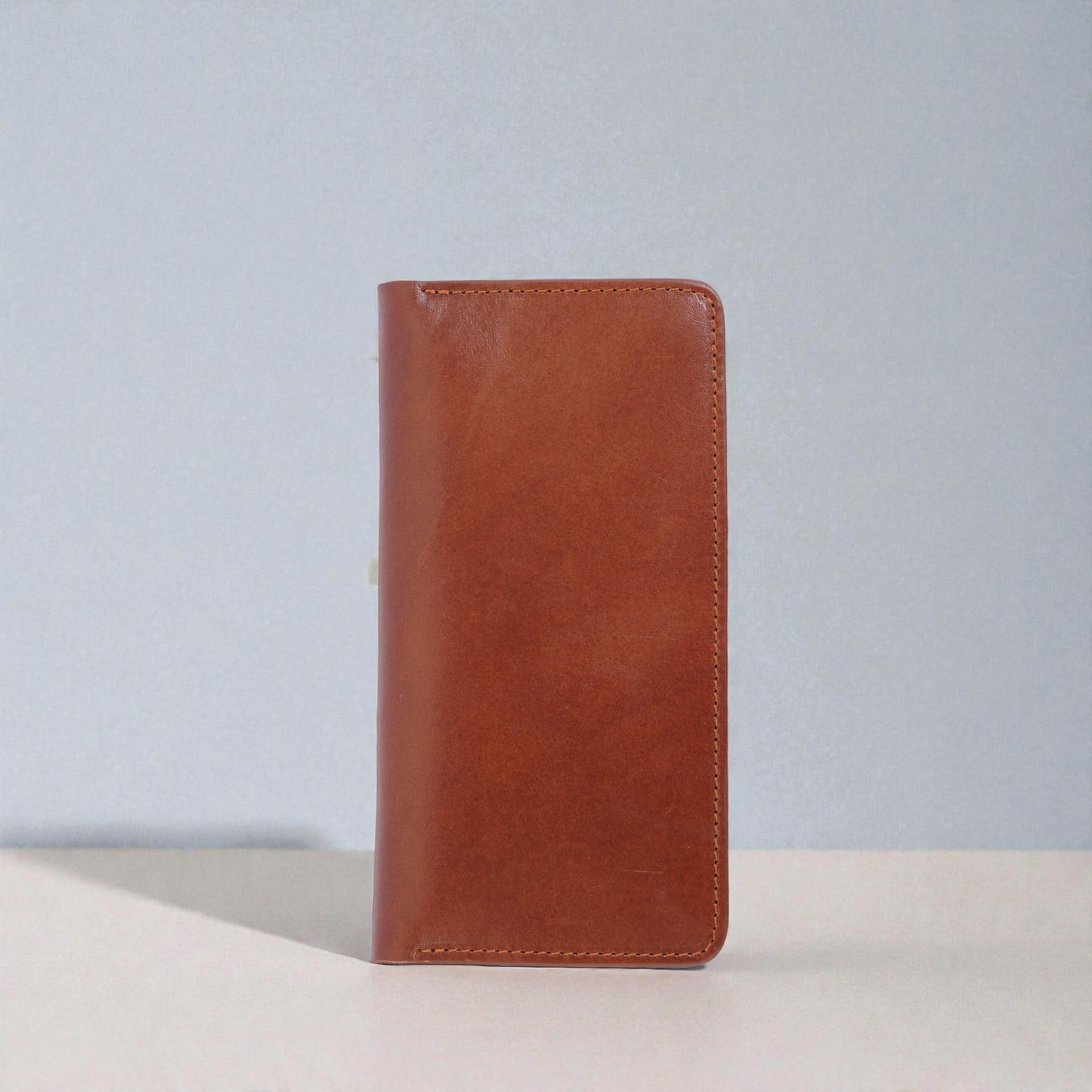 Zays Premium Genuine Leather Long Wallet for Unisex - Elegant Design Spacious Card and Mobile Slots - Durable Full Grain Leather (ZLW106-Brown)