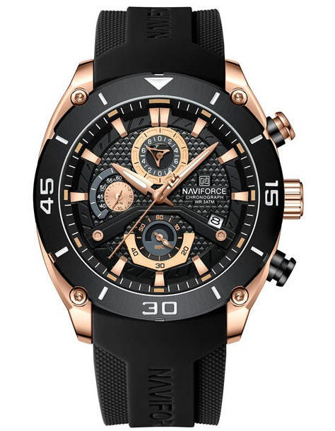 Naviforce 8038 Chronograph Men’s Watch– Black Rose